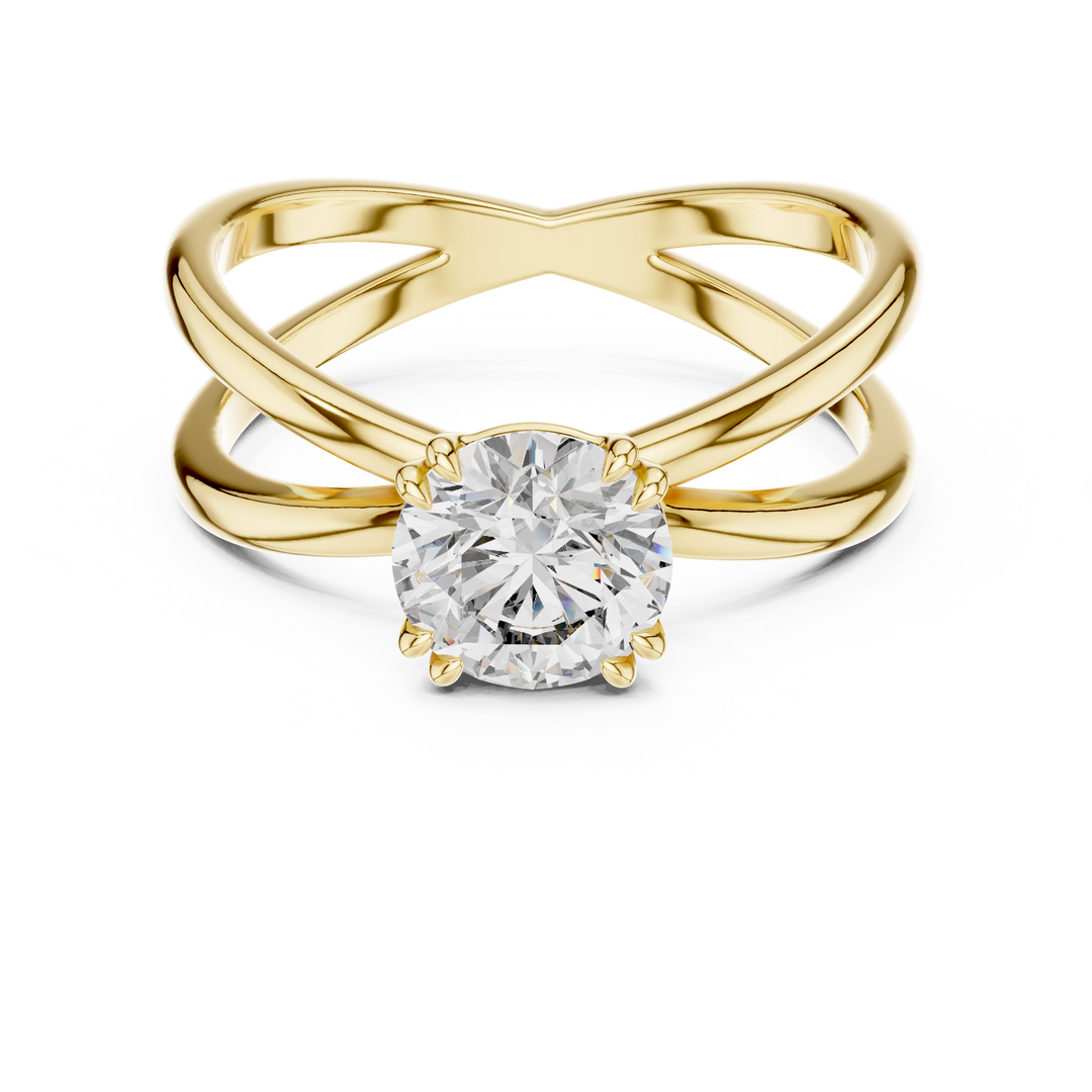 Modern Split Shank Diamond Solitaire Ring