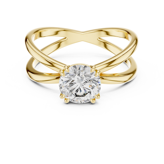 Modern Split Shank Diamond Solitaire Ring