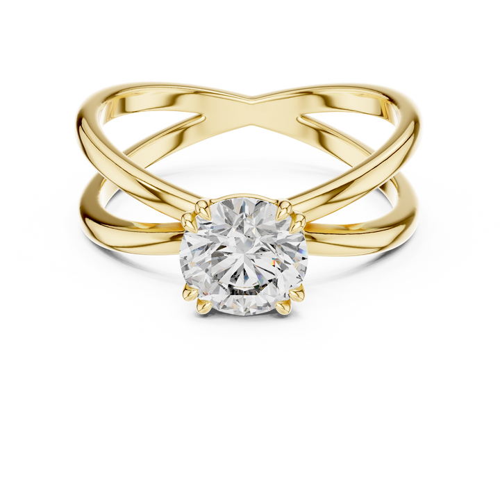 Modern Split Shank Diamond Solitaire Ring