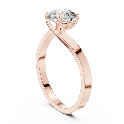 Contemporary Bypass Solitaire Engagement Ring