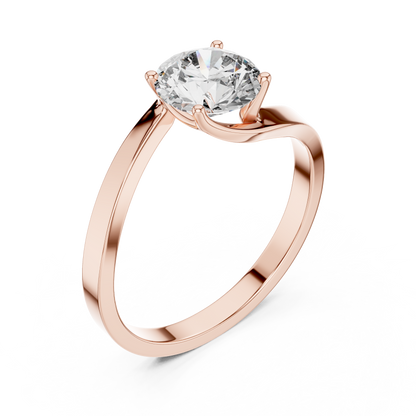 Contemporary Bypass Solitaire Engagement Ring