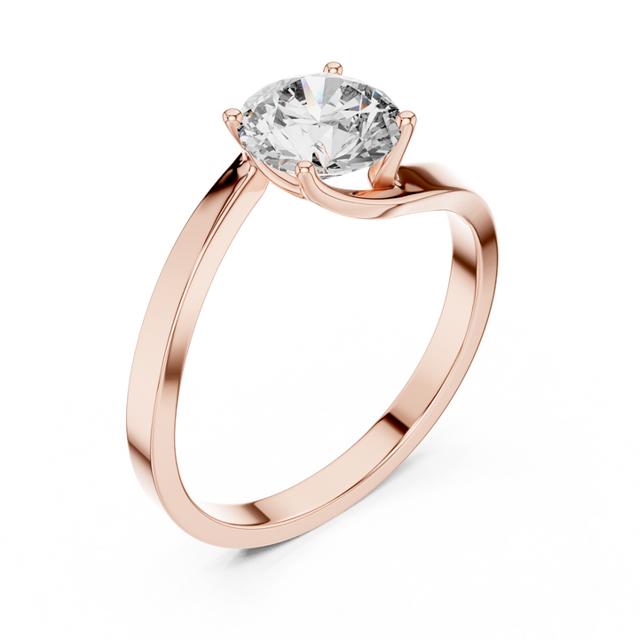 Contemporary Bypass Solitaire Engagement Ring