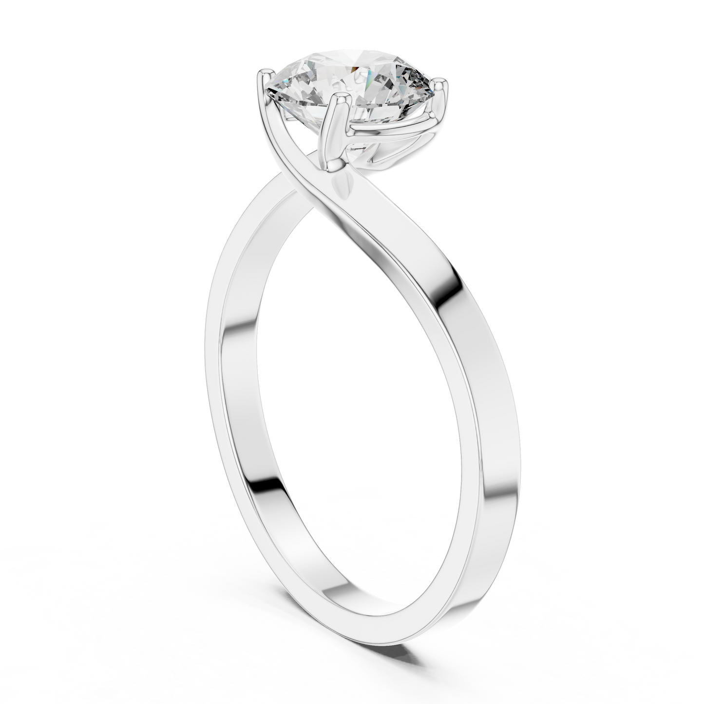 Contemporary Bypass Solitaire Engagement Ring