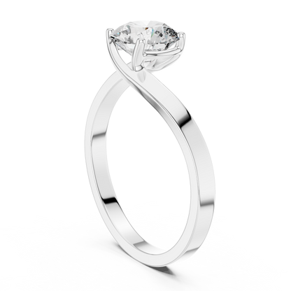 Contemporary Bypass Solitaire Engagement Ring
