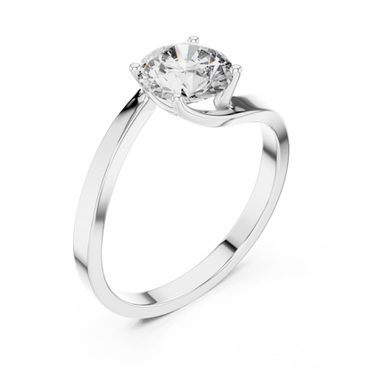 Contemporary Bypass Solitaire Engagement Ring