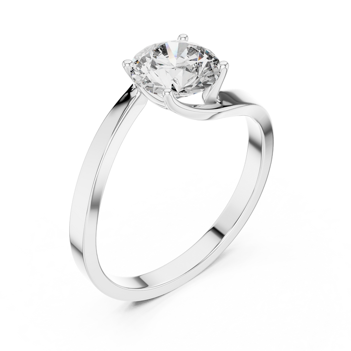 Contemporary Bypass Solitaire Engagement Ring