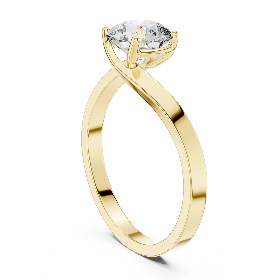 Contemporary Bypass Solitaire Engagement Ring