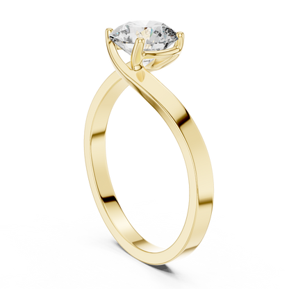 Contemporary Bypass Solitaire Engagement Ring