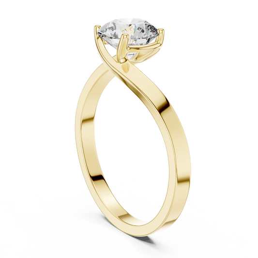 Contemporary Bypass Solitaire Engagement Ring