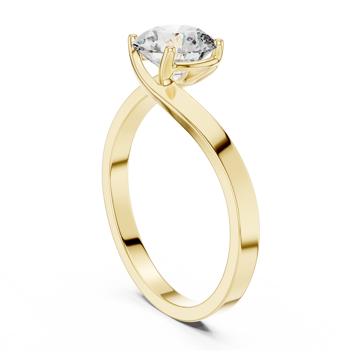 Contemporary Bypass Solitaire Engagement Ring
