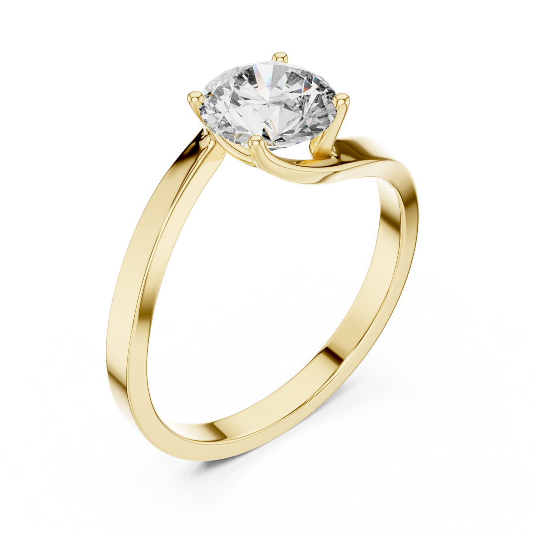 Contemporary Bypass Solitaire Engagement Ring
