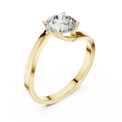 Contemporary Bypass Solitaire Engagement Ring