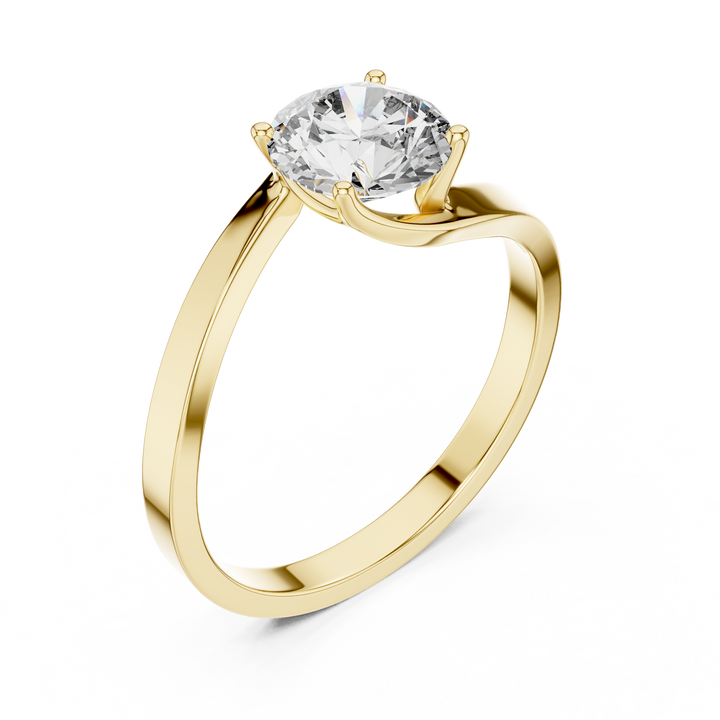 Contemporary Bypass Solitaire Engagement Ring