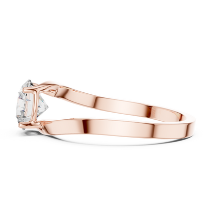 Contemporary Bypass Solitaire Engagement Ring