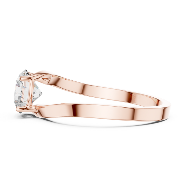 Contemporary Bypass Solitaire Engagement Ring