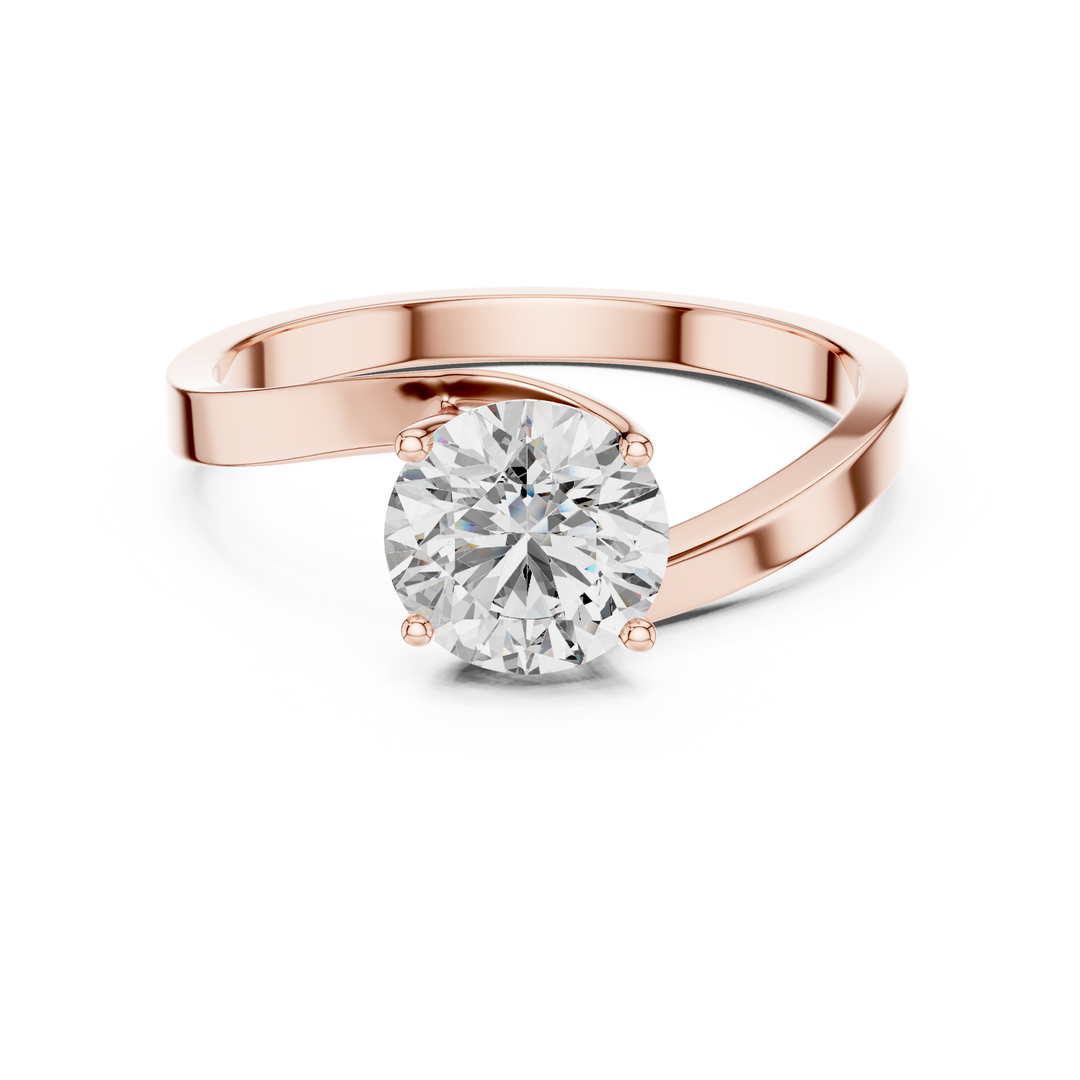 Contemporary Bypass Solitaire Engagement Ring