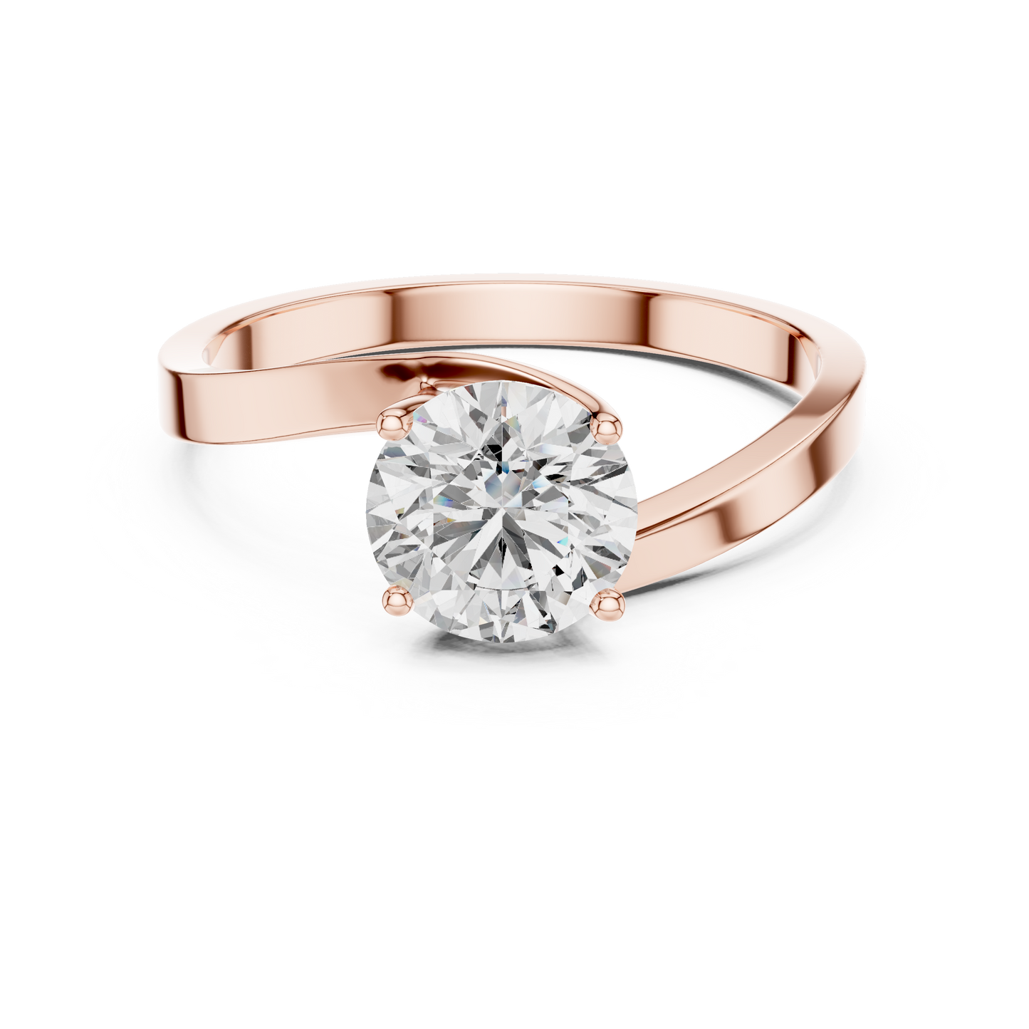 Contemporary Bypass Solitaire Engagement Ring