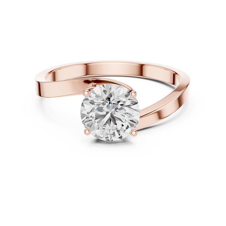 Contemporary Bypass Solitaire Engagement Ring