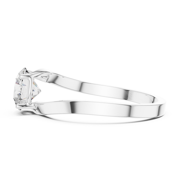 Contemporary Bypass Solitaire Engagement Ring