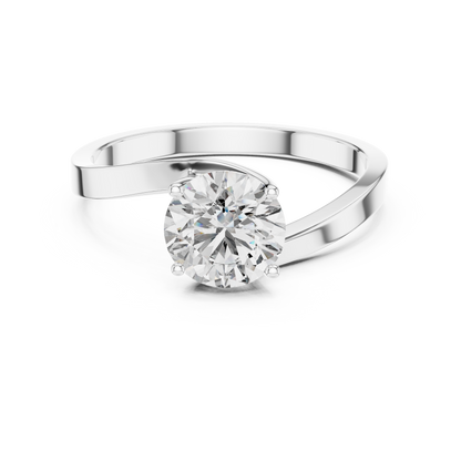 Contemporary Bypass Solitaire Engagement Ring