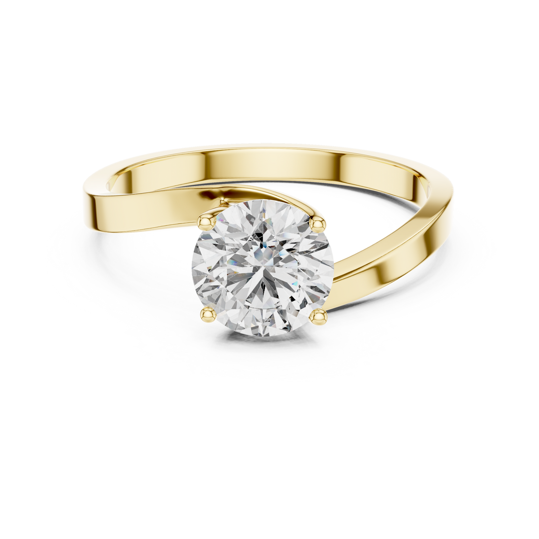Contemporary Bypass Solitaire Engagement Ring
