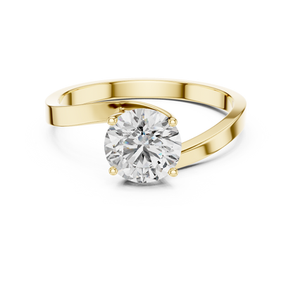 Contemporary Bypass Solitaire Engagement Ring