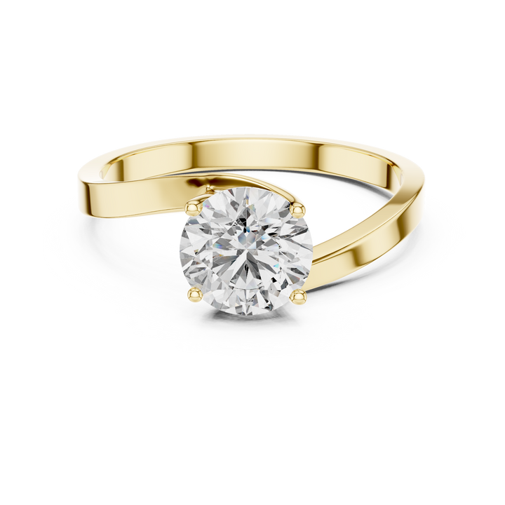 Contemporary Bypass Solitaire Engagement Ring