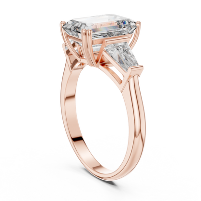 Regal Emerald Three-Stone Luxe Ring