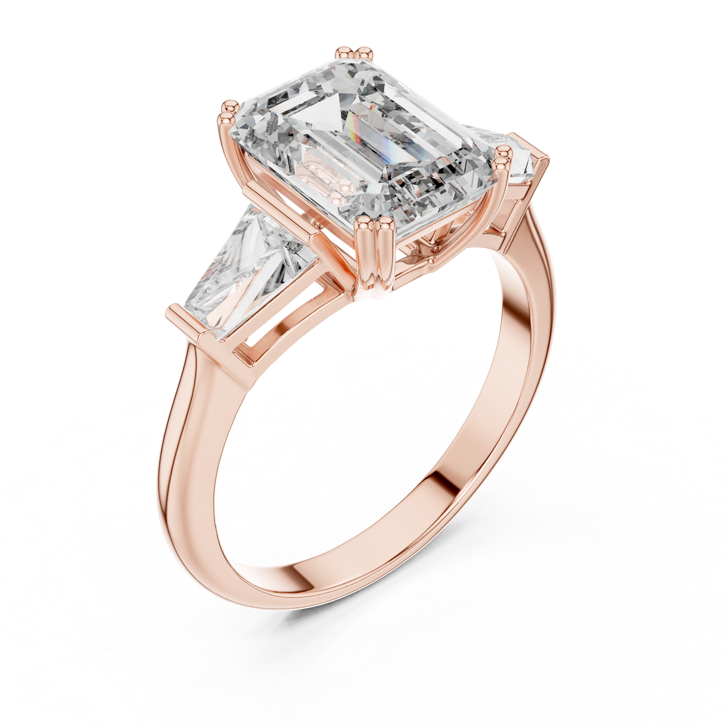 Regal Emerald Three-Stone Luxe Ring