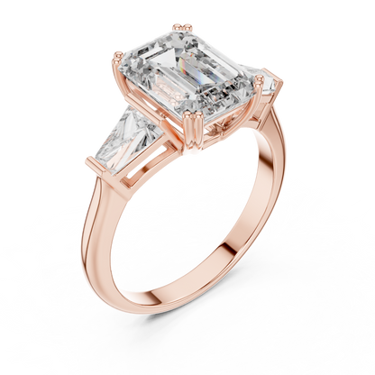 Regal Emerald Three-Stone Luxe Ring