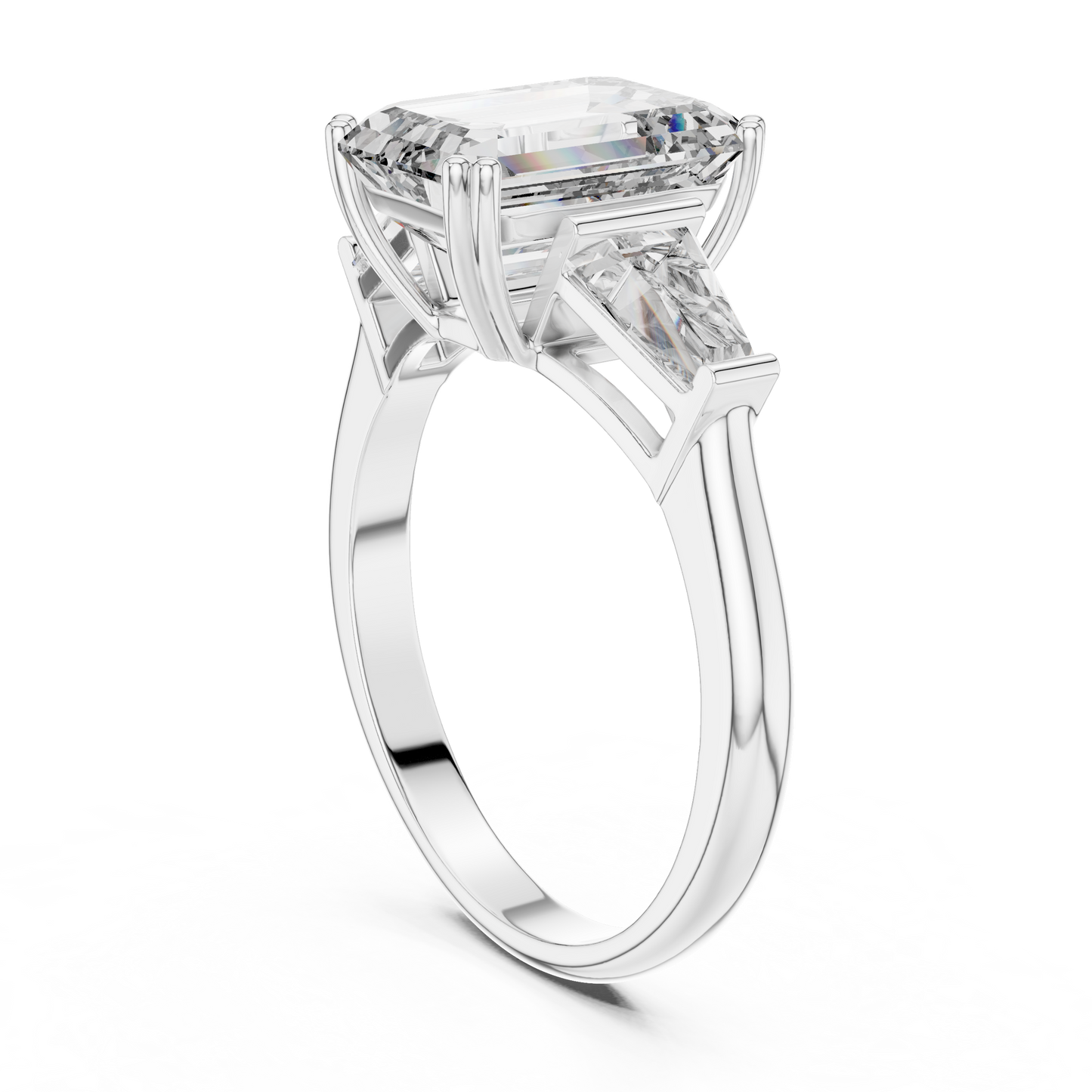 Regal Emerald Three-Stone Luxe Ring