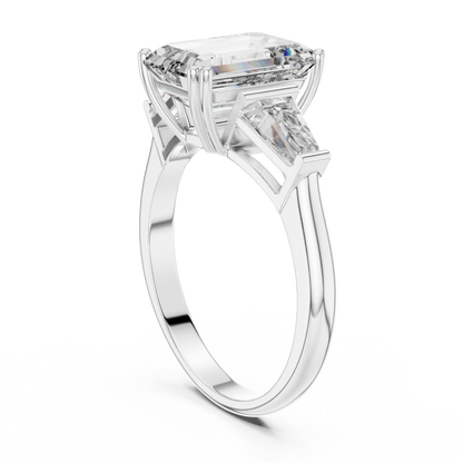 Regal Emerald Three-Stone Luxe Ring