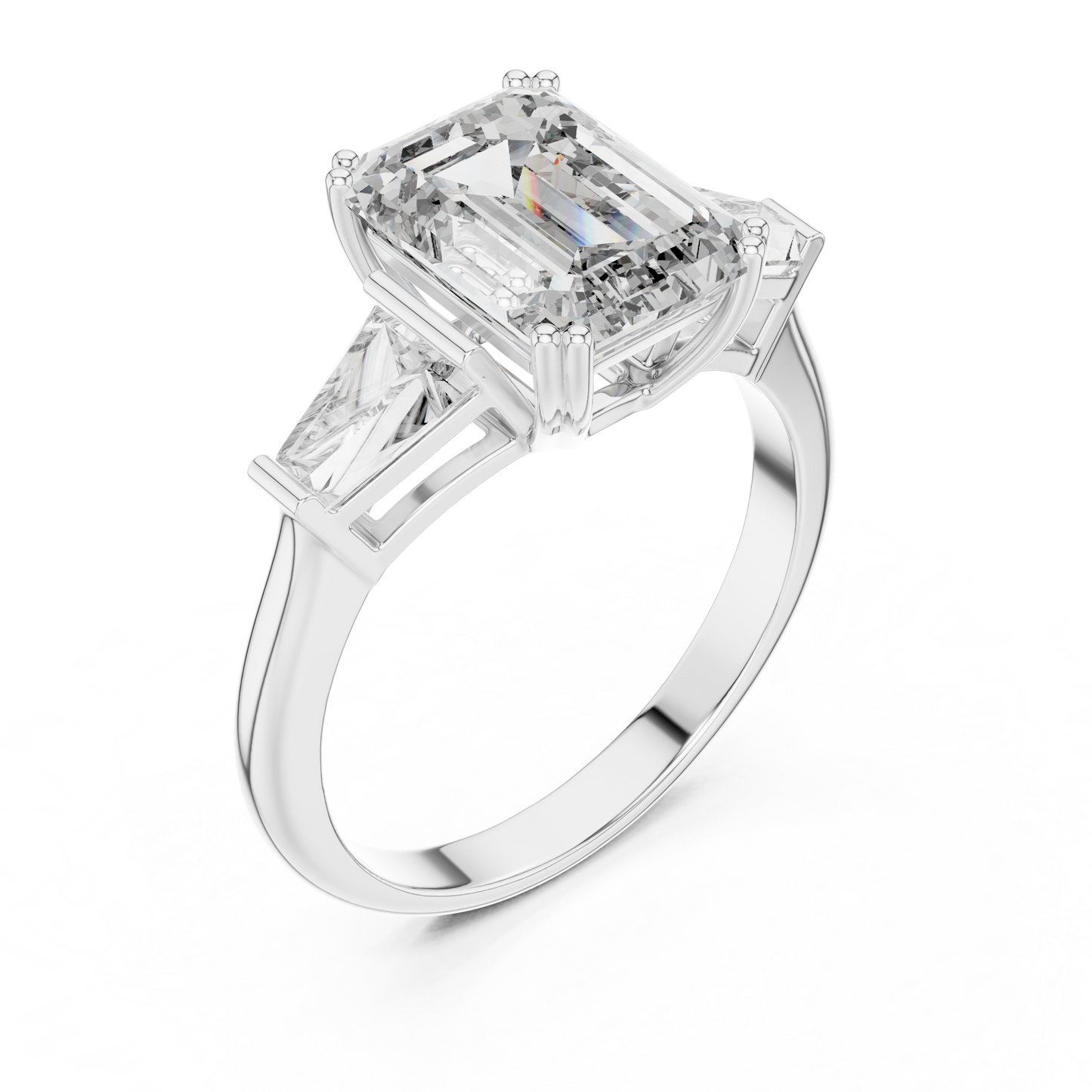 Regal Emerald Three-Stone Luxe Ring