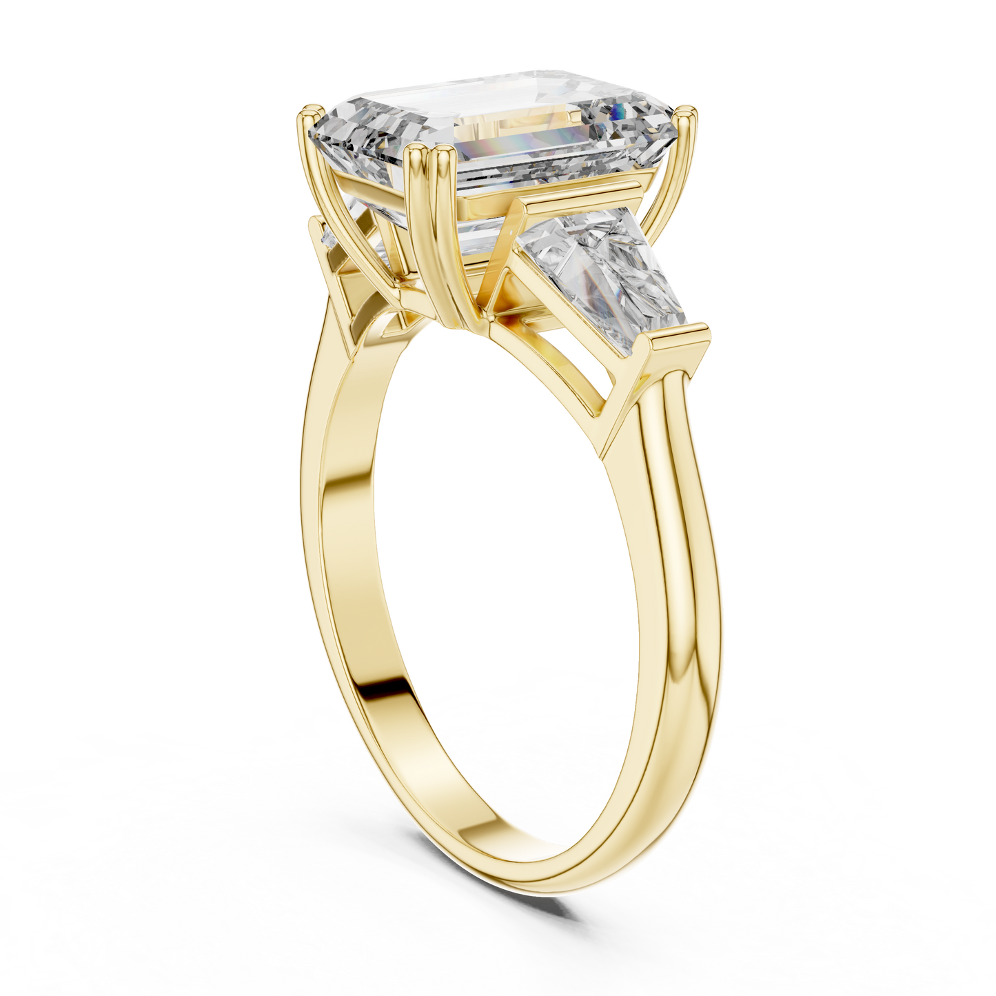 Regal Emerald Three-Stone Luxe Ring