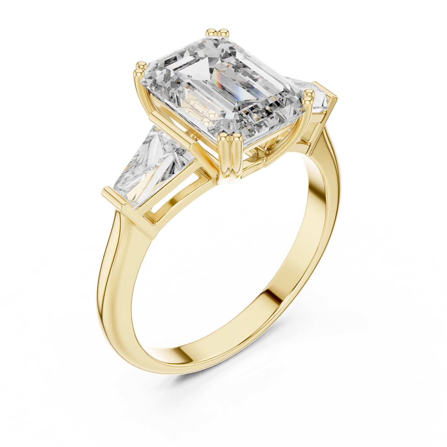 Regal Emerald Three-Stone Luxe Ring