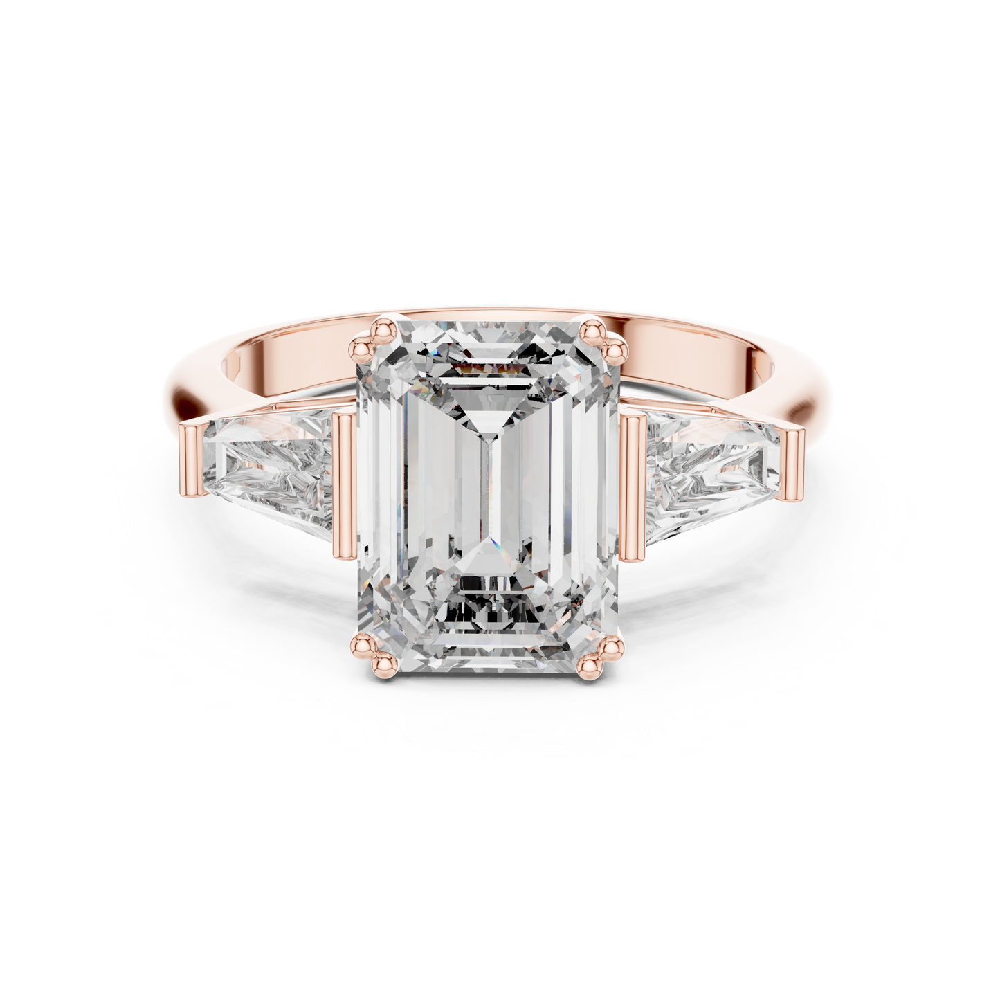 Regal Emerald Three-Stone Luxe Ring