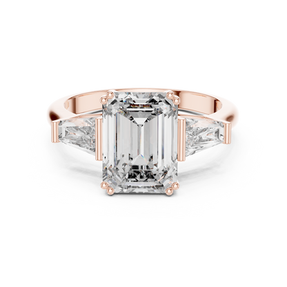 Regal Emerald Three-Stone Luxe Ring