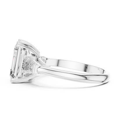 Regal Emerald Three-Stone Luxe Ring