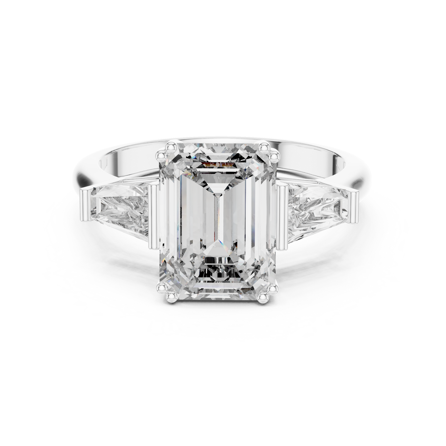 Regal Emerald Three-Stone Luxe Ring