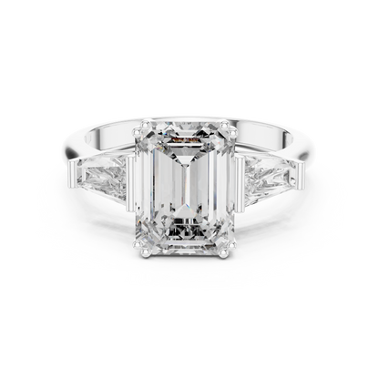 Regal Emerald Three-Stone Luxe Ring