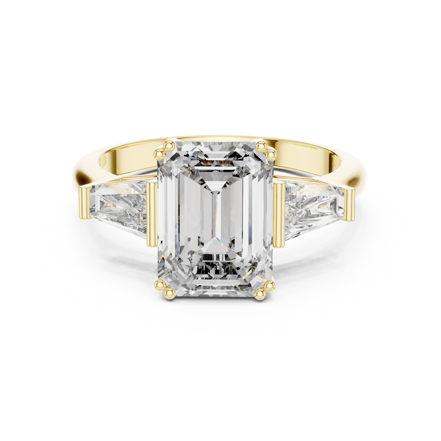 Regal Emerald Three-Stone Luxe Ring