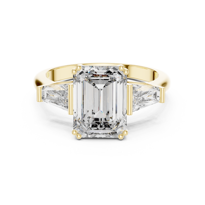 Regal Emerald Three-Stone Luxe Ring