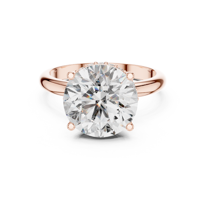 Round Cut Diamond Pavé Halo Engagement Ring