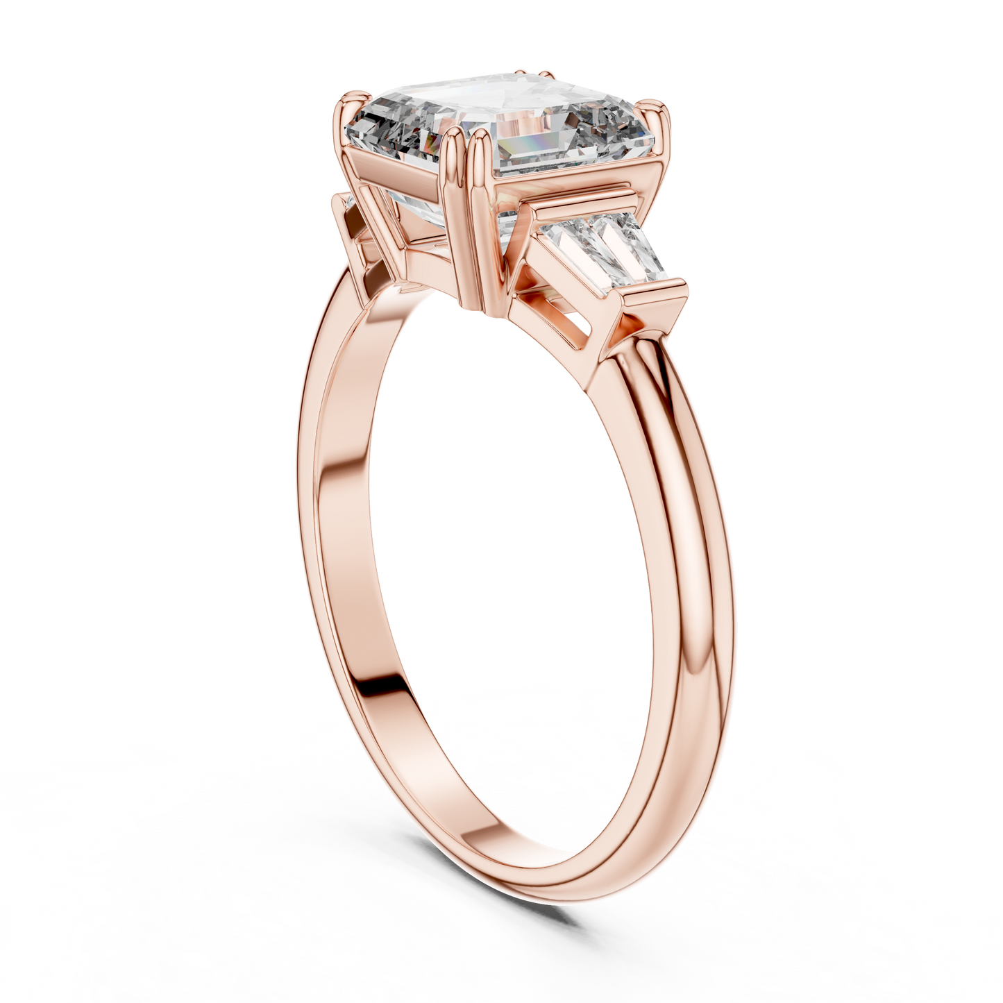 Elara Emerald Baguette Halo Ring