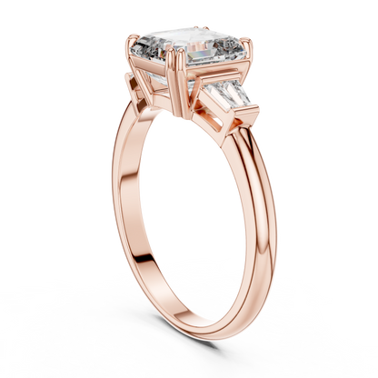 Elara Emerald Baguette Halo Ring