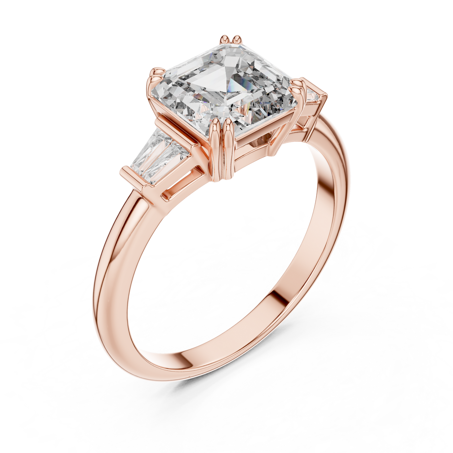 Elara Emerald Baguette Halo Ring