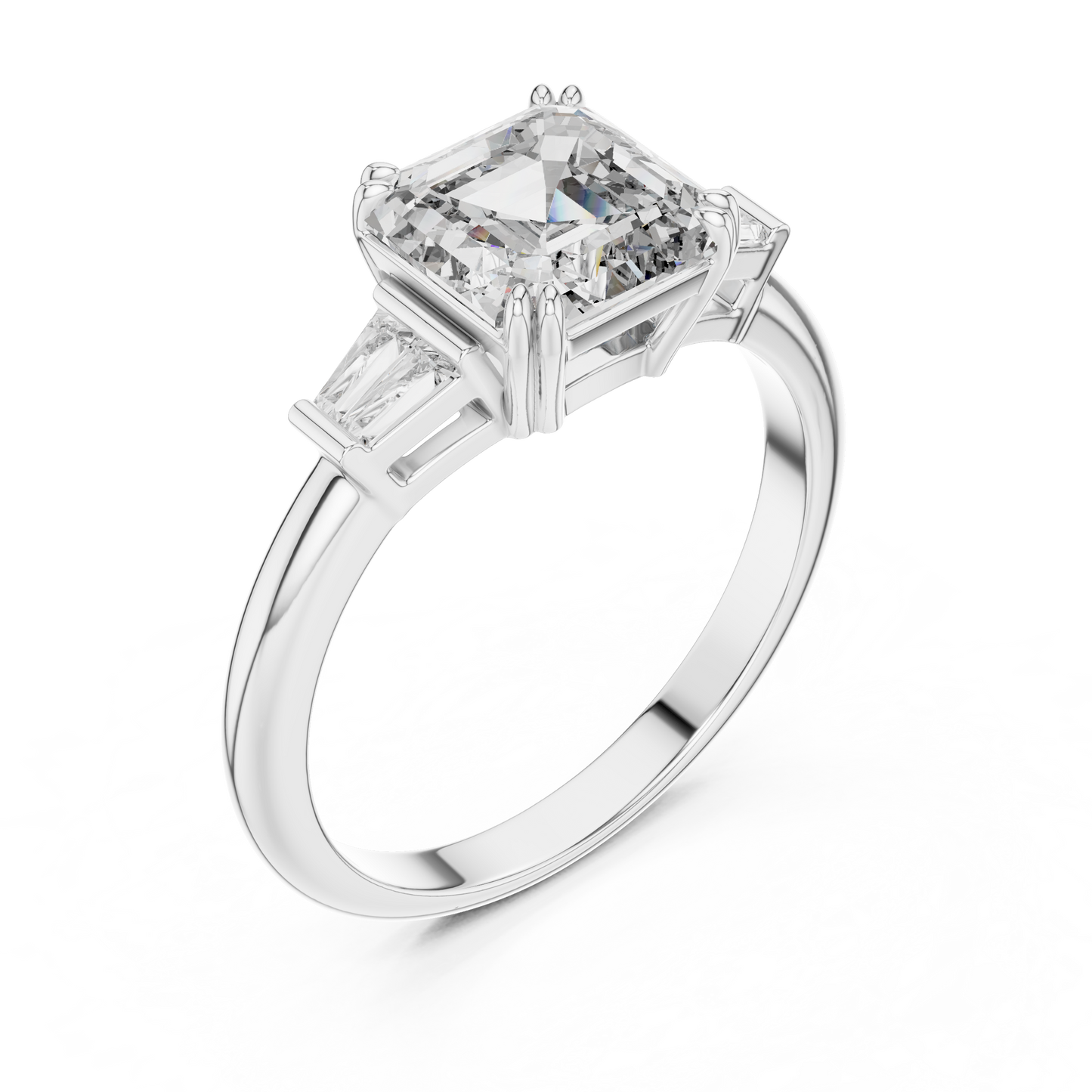 Elara Emerald Baguette Halo Ring