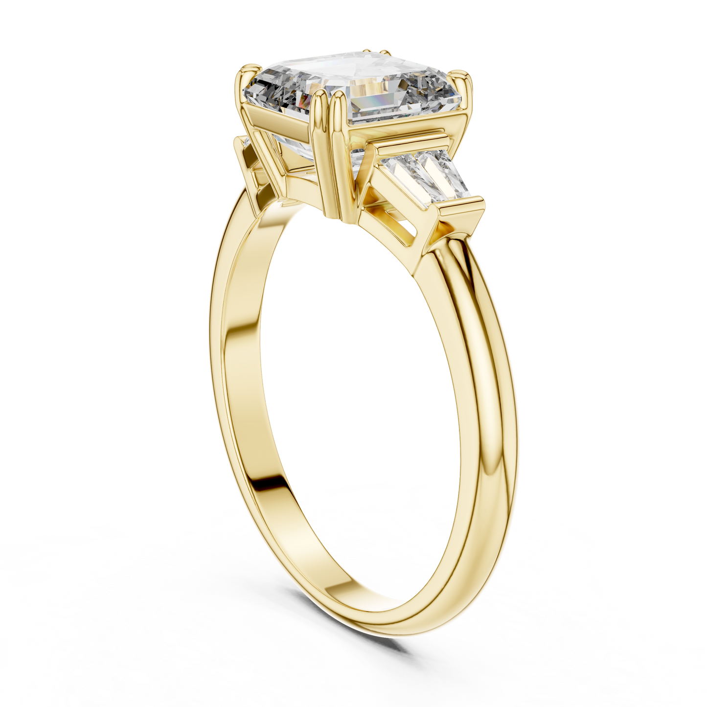 Elara Emerald Baguette Halo Ring