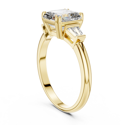 Elara Emerald Baguette Halo Ring
