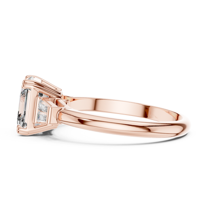 Elara Emerald Baguette Halo Ring